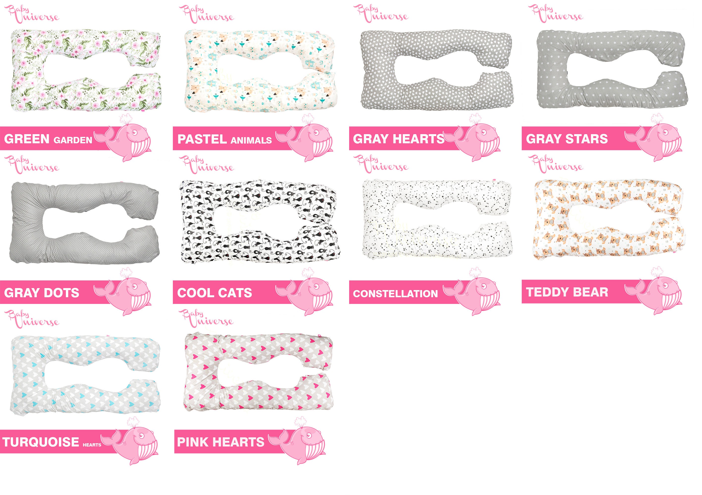 Premium Cotton U Shape Pregnancy Pillow Full Body Type U Removable