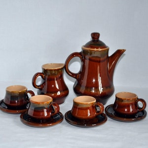 Rare Ukrainian Vintage Ceramic Coffee Set, the 1980s