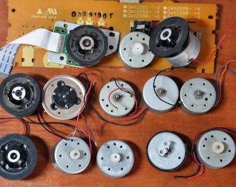 Vintage Electric Motors Set: Floppy Disk & Optical Drive Parts