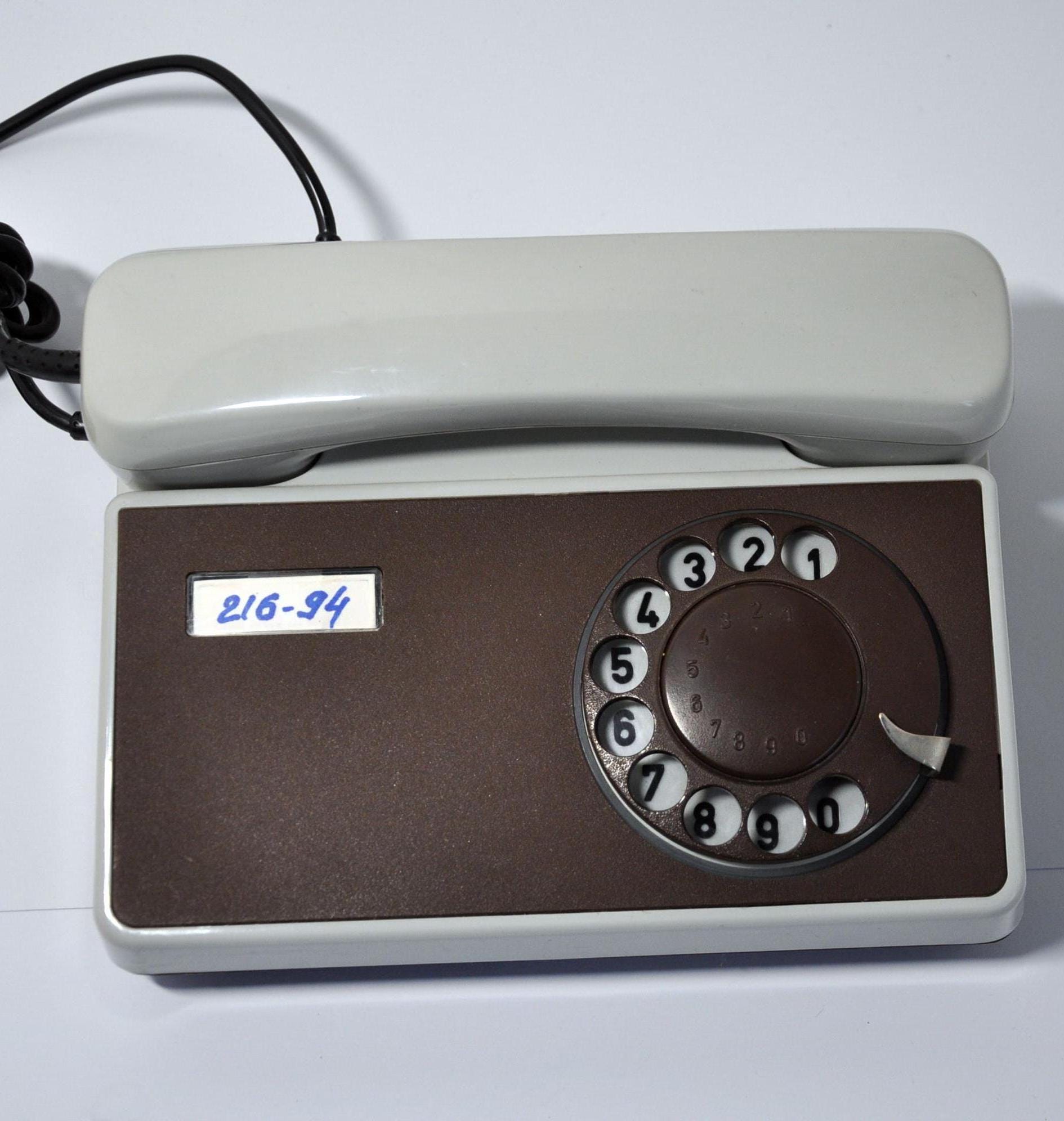Vintage Tesla Rotary Taupe Telephone, the 1980s