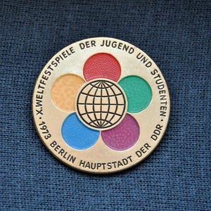 Vintage 1973 Berlin World Festival of Youth and Students Commemorative Pin