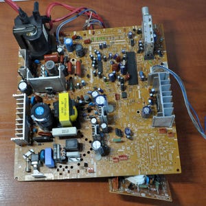 Vintage 1990s TV Circuit Board – Loaded with Components for Salvage, Repair, or Crafting