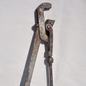 Vintage Soviet Pipe Wrench | 1970s Adjustable Plumbing Tool | Rustic Industrial Decor
