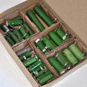 Set of Vintage Soviet High-Power Tube Resistors – Mixed Lot, 1970s – Industrial Steampunk Components