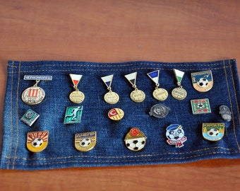 Set of Rare Ukrainian Football Badges, 1970-1980s