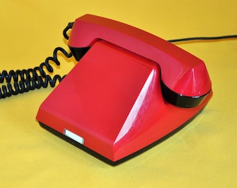 Vintage Soviet Telephone TA-68 – Red Gloss – 1987 VEF Factory – No Dialer