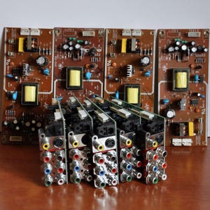 Set of 9 Matching Recycled Circuit Boards – 5 + 4 Identical Boards – Ideal for Steampunk, Wall Art, and Craft Projects