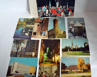 Vintage Set of postcards with views of Tallinn, 1971