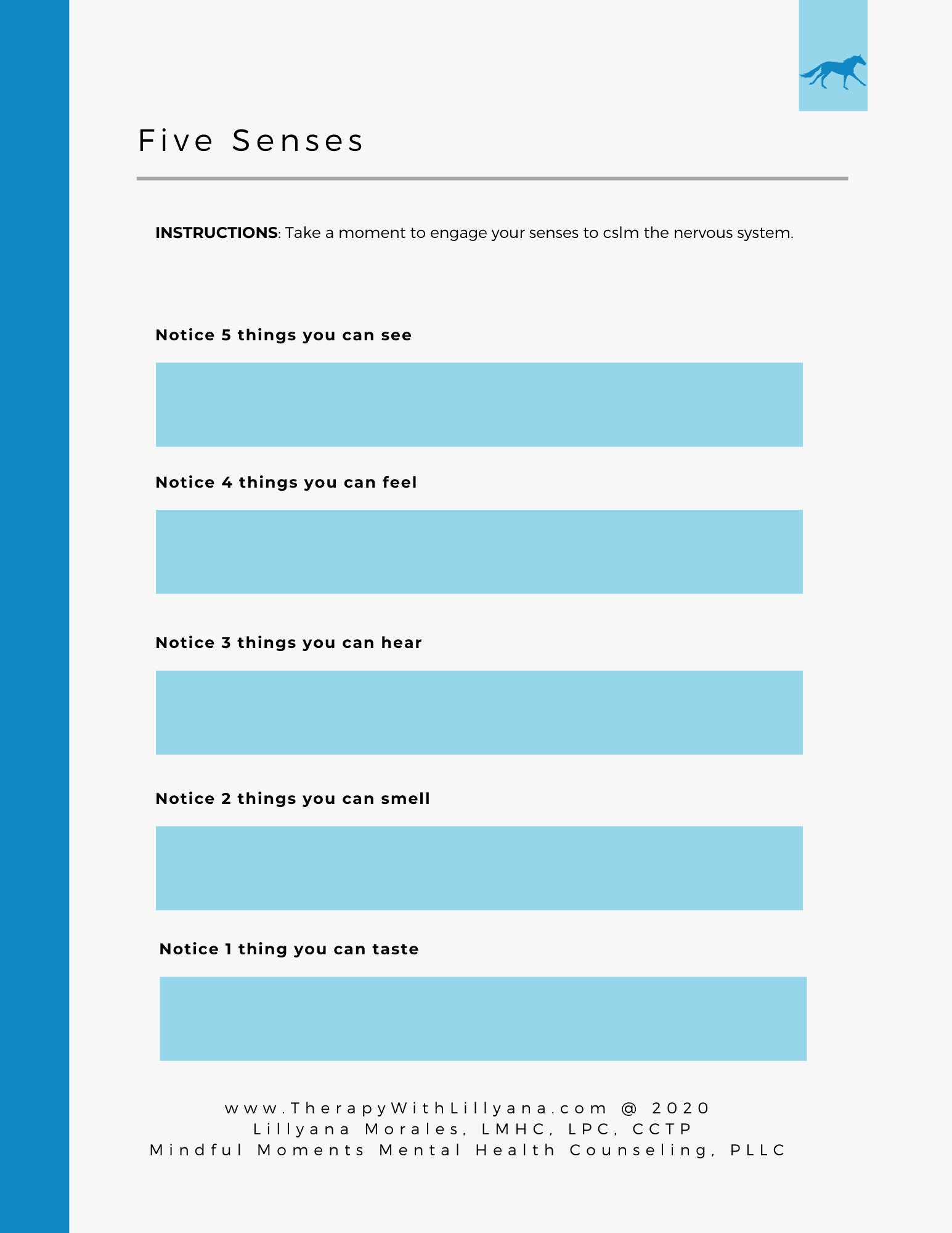 dbt distress tolerance 5 senses coping worksheet by licensed etsy