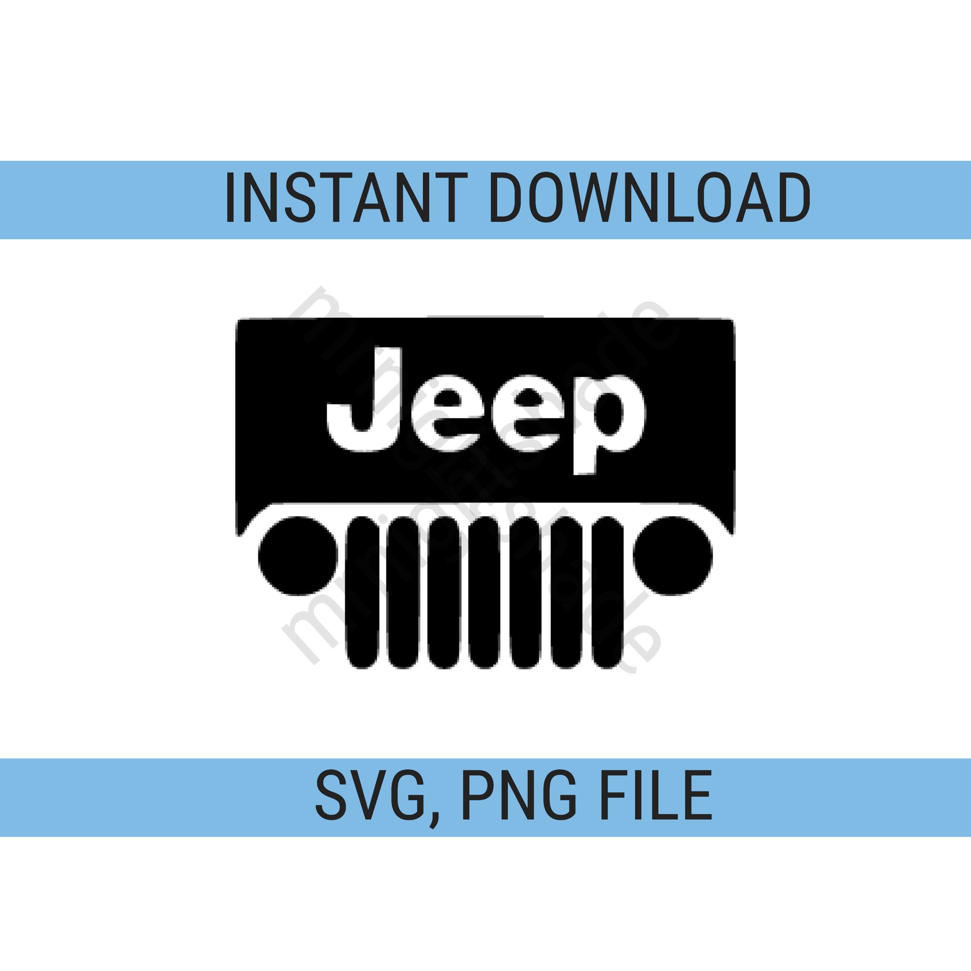 Jeep Grill SVG PNG PDF Cricut Silhouette Cricut svg Jeep Etsy