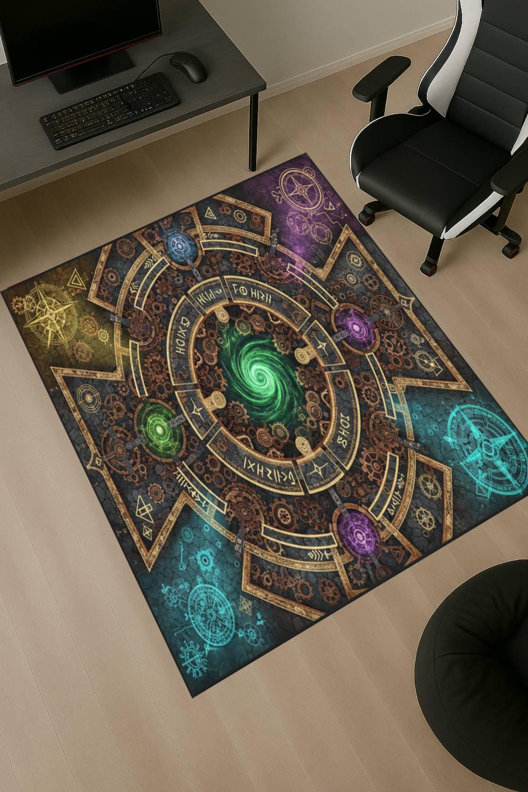 Rpg Rug Mystic Portal Rug, Fantasy Gamer Room Carpet, Magic Circle Floor Mat ...