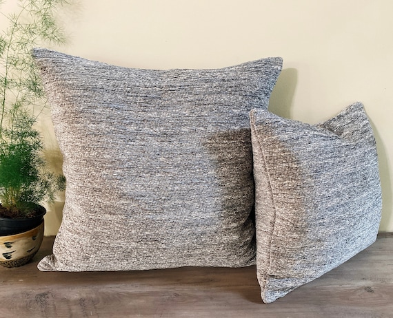 Gray Chenille Pillow Covers, Soft Textured Pillow Case, Grey Throw