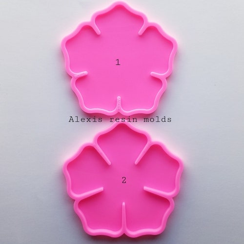 Large Coaster Resin Mold Flower Coaster Resin Mold Silicone Etsy