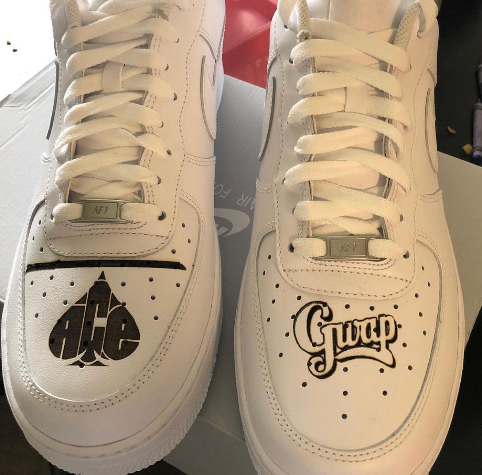 CUSTOM LASERED NIKE Air Force 1's White Uptowns AF1 | Etsy