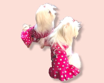 Fleece fabric - Pet Coat/Harness for small pets • Dog coat • Cat coat • Optional Built-in D-ring