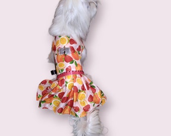 Polyester fabric - Pet Dress/Harness for small pets • Dog dress • Cat dress • Optional Built-in D-ring