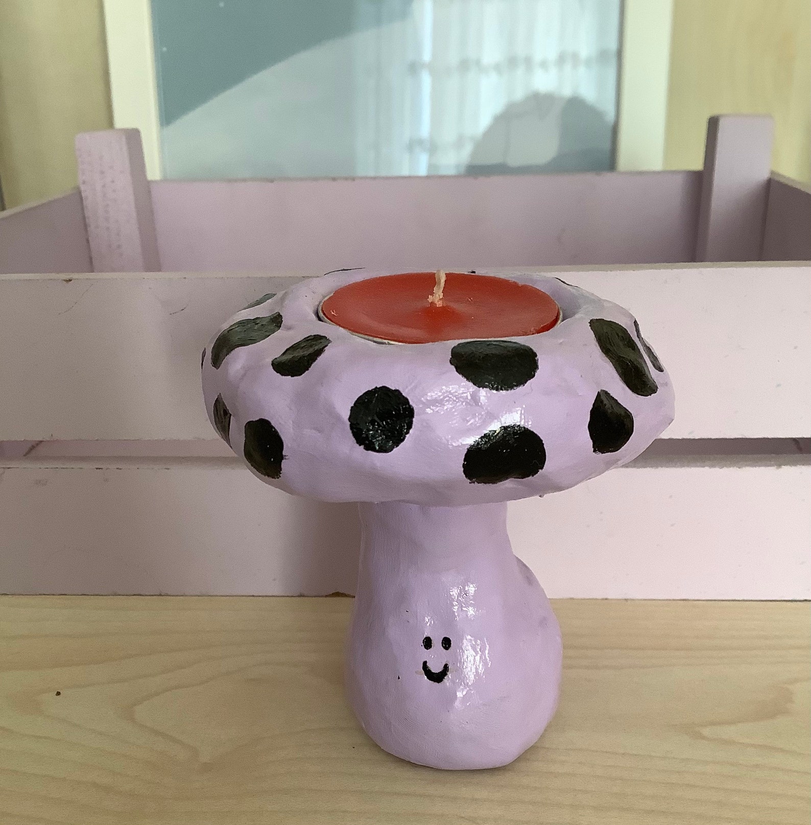 Mushroom Tealight Holder Summer Table Home Decor Polymer Etsy