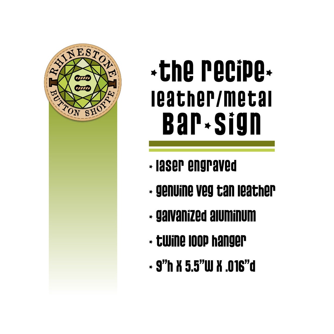 The Waltons BALDWIN SISTERS' RECIPE Leather & Galvanized Etsy