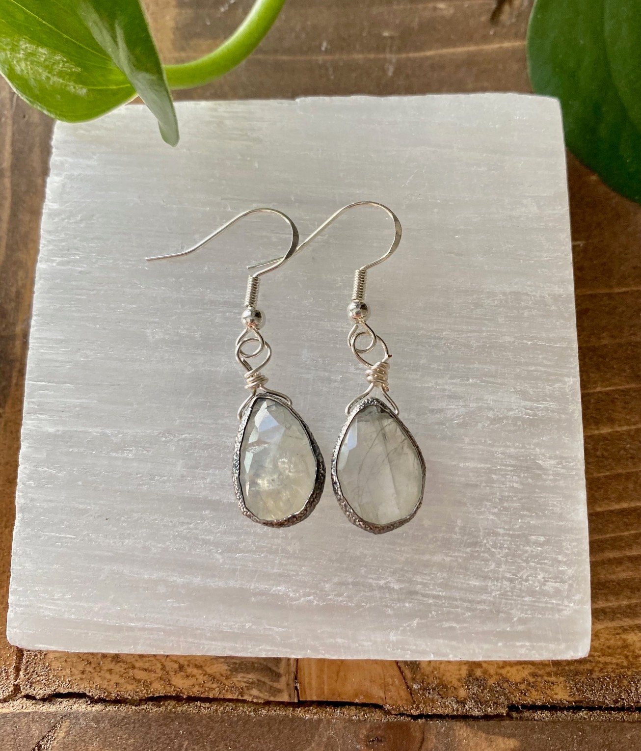 Clear Quartz earrings sterling silver 925 dangle earrings Etsy