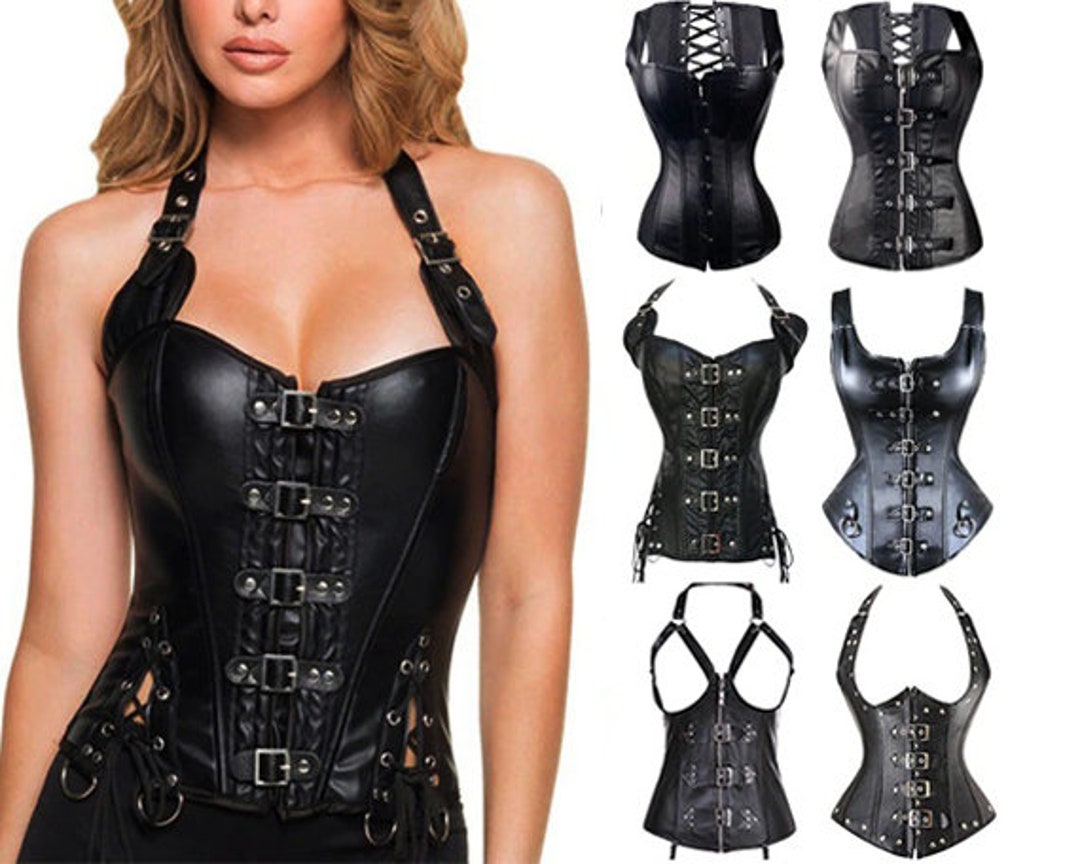 Gorgeous X New Steampunk Steel Boned Lace up Back Sexy Body Bustier Overbust Corset Women Waist Cincher Corsets Black Plus Size S-6XL(FH)(FHW1)(1U31)(1U24)(TSP4)
