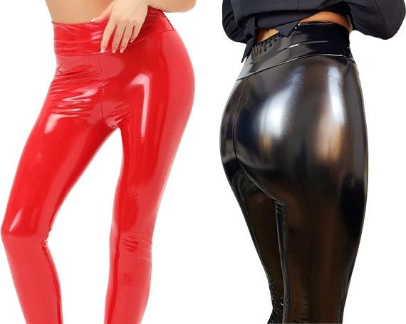 HOW TO WEAR PVC LEGGINGS, OOTD, HOW TO WEAR PATENT // STYLE RED HIGH  WAISTED PANTS