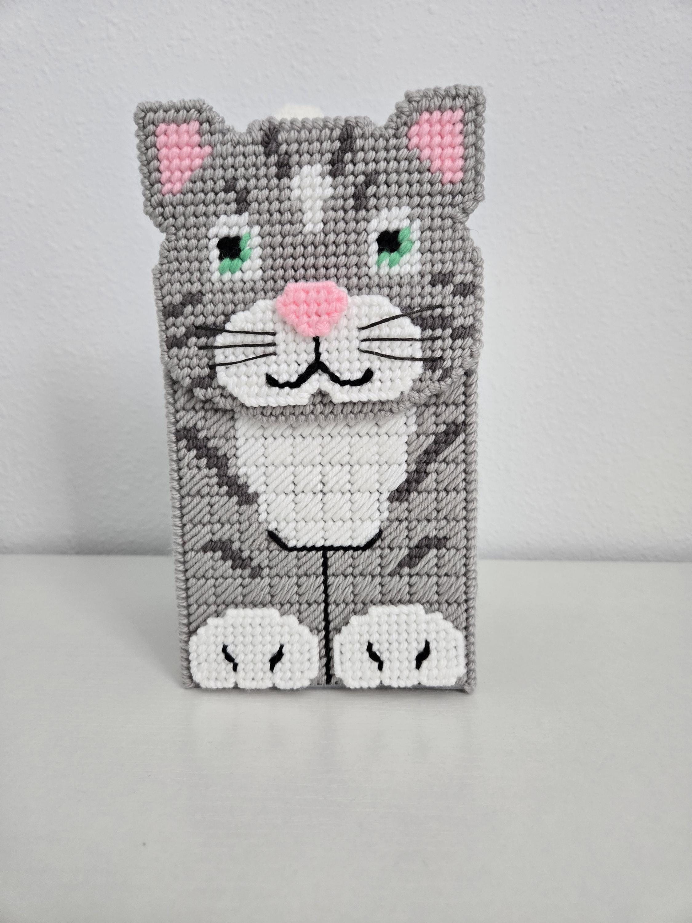 Porte-mouchoirs Chat Tigré - Décoration Humour, Résine, Pour Boîte Carrée