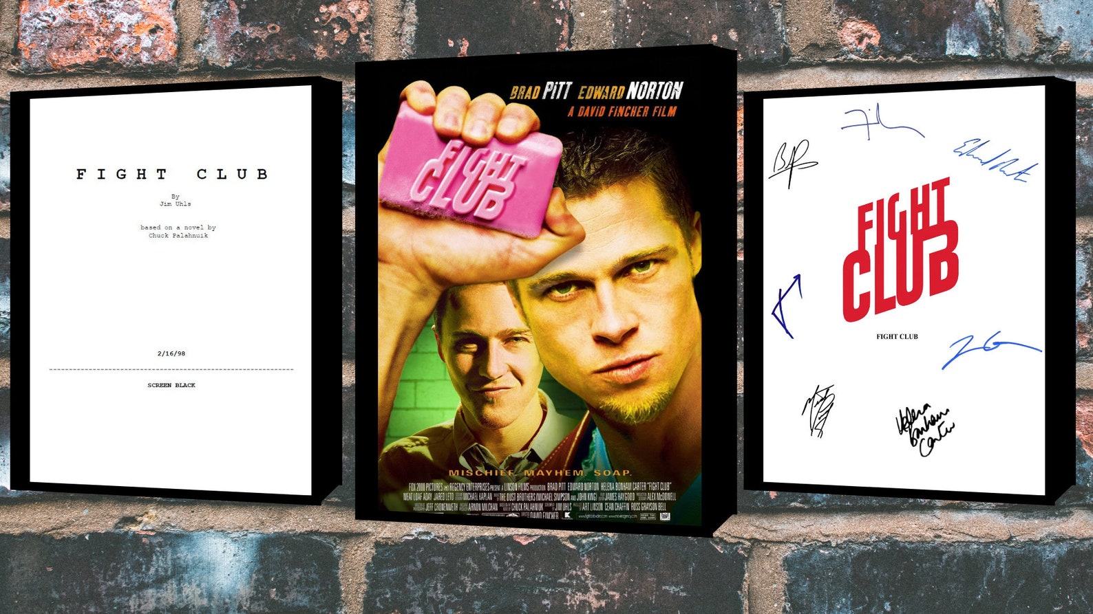 Fight Club Script/Screenplay With Movie Poster And Autographed Etsy