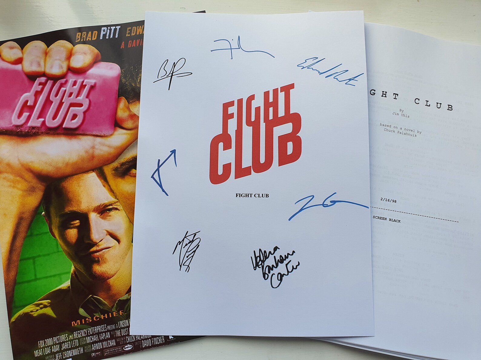 Fight Club Script/Screenplay With Movie Poster And Autographed Etsy