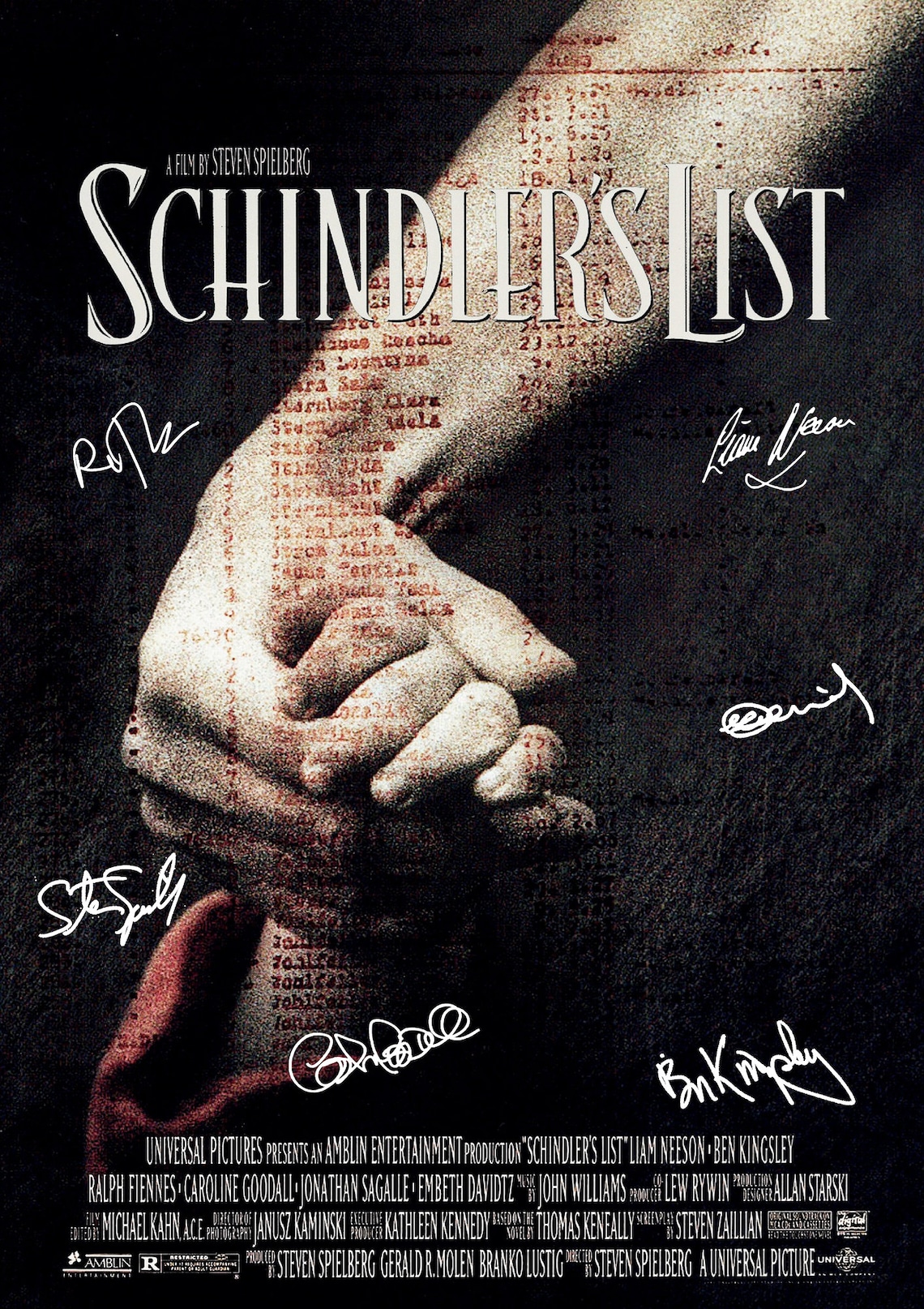 SchindlersList Movie Poster And Autograph Signed Print Etsy
