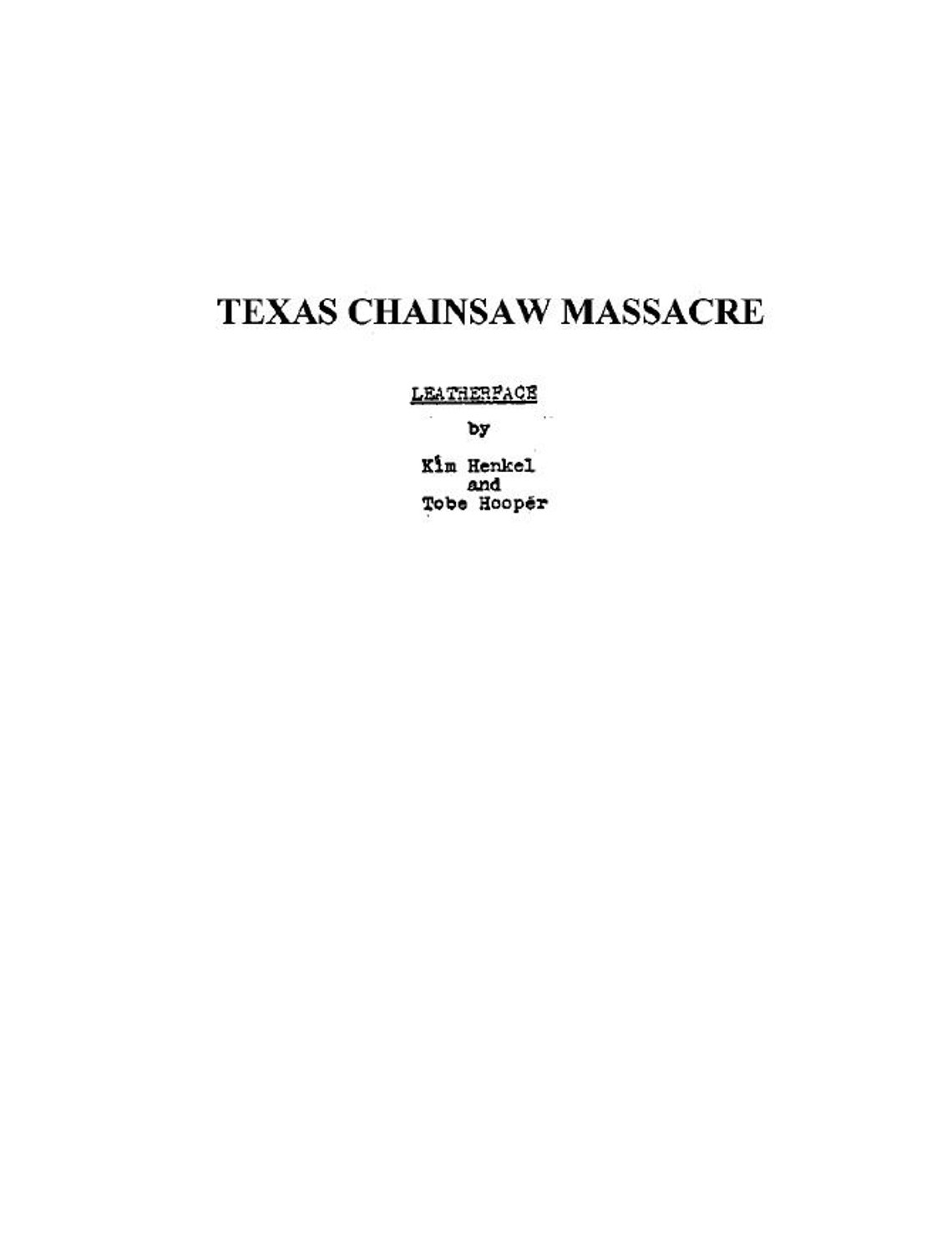 texas chain saw massacre script