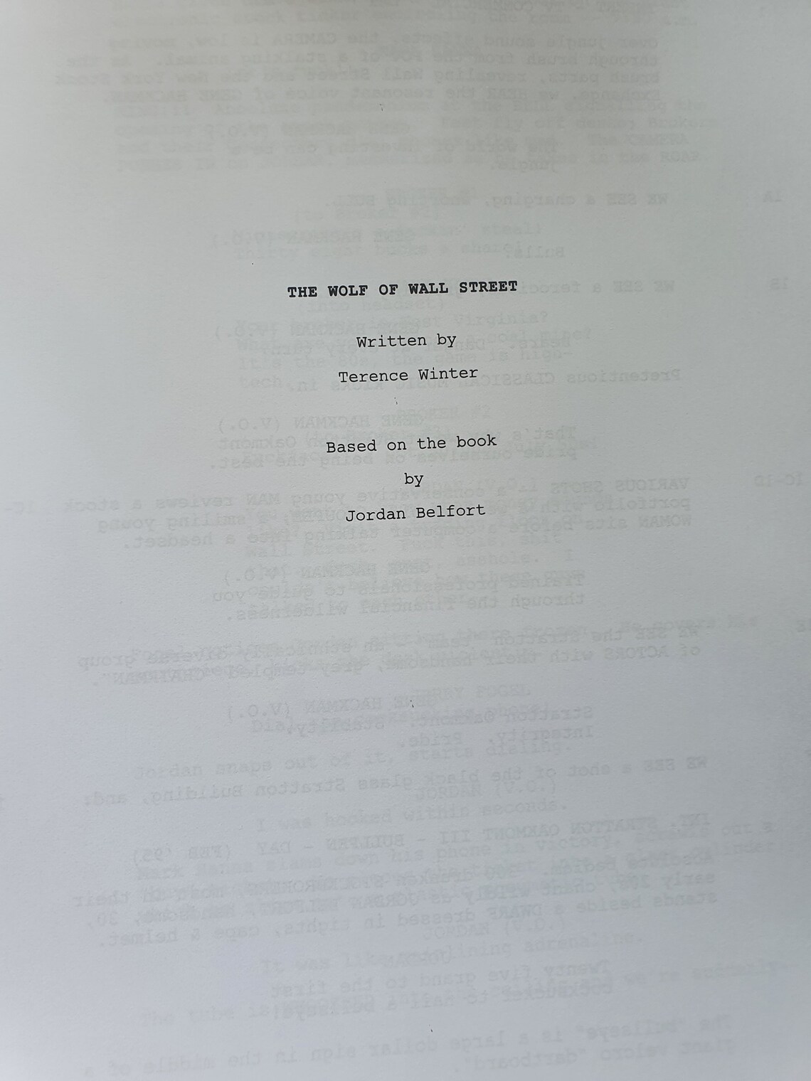 Wolf of Wall Street Script/screenplay & Movie Poster and | Etsy