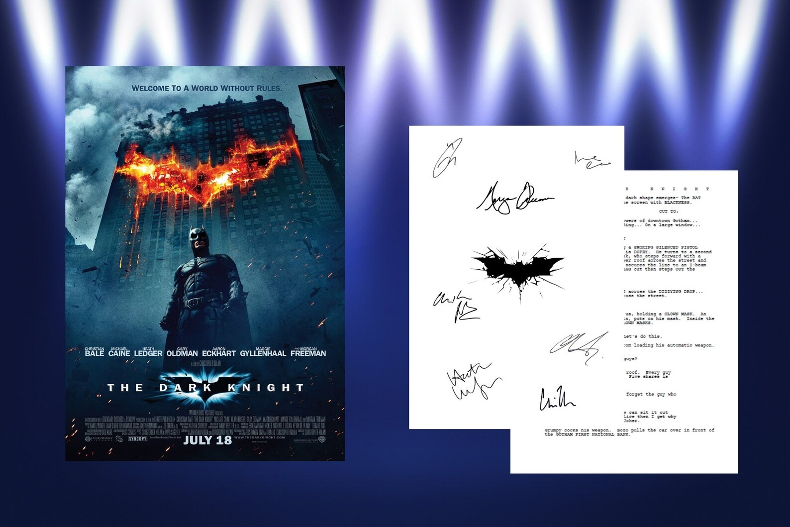 Batman the Dark Knight Script/screenplay With Movie Poster and | Etsy