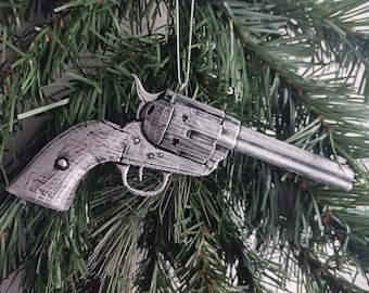 3D Printed Colt Single Action Army Revolver Christmas Ornament – Hand Painted