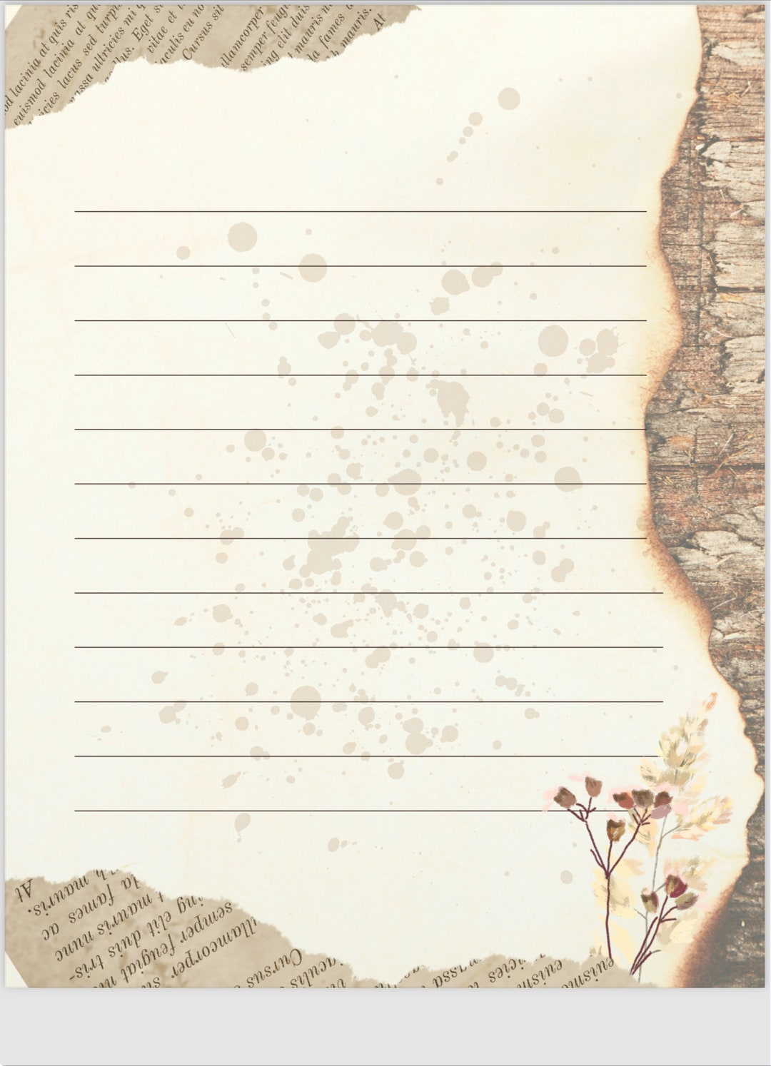 Printable Letter Paper - Etsy