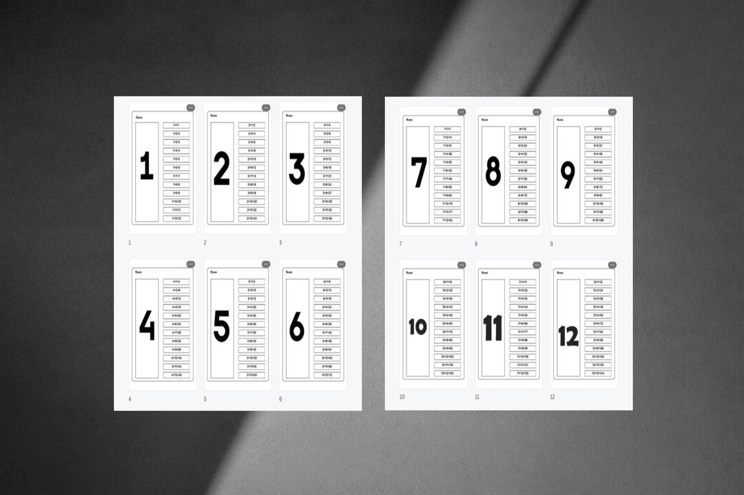 Multiplication Table, Printable Multiplying Practice Worksheets Numbers ...