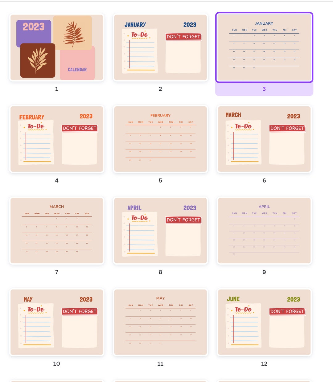 Printable Calendar - Etsy