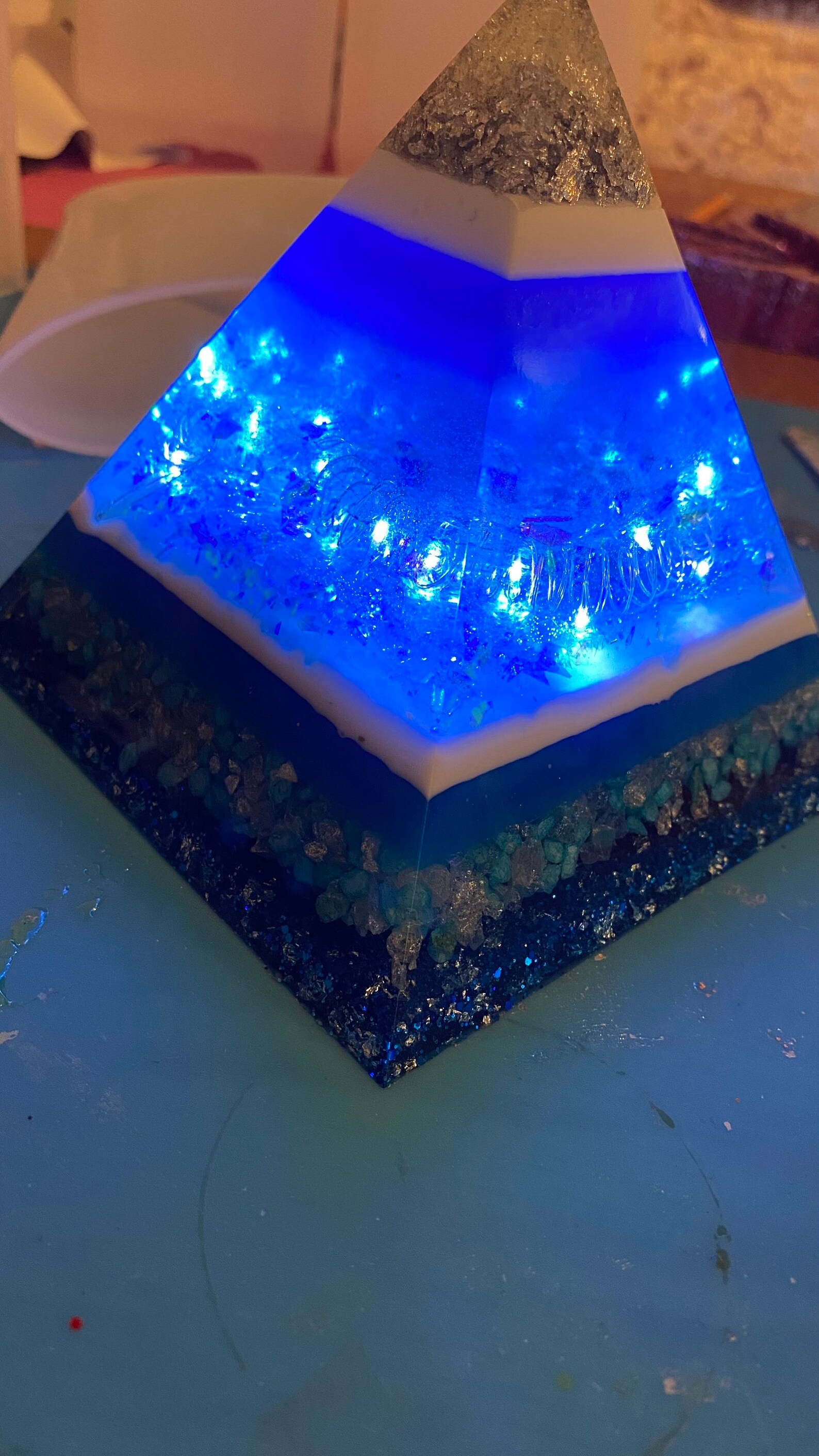 Resin Pyramid handmade resin Home decor Resin art Housewarming Etsy