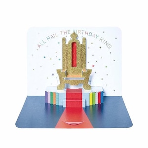 Pop Up Karte "All hail the Birthday King"