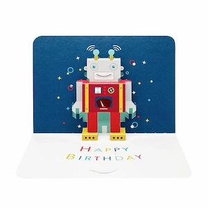 Carte Pop Up "Joyeux Anniversaire" Robot
