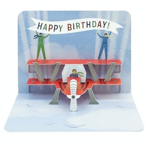 Pop up Karte "Happy Birthday!" (Flugzeug)