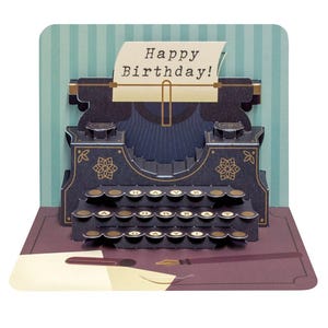 Pop up Karte "Happy Birthday" (Schreibmaschine)