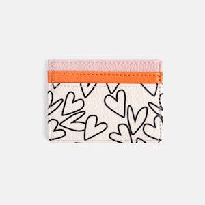 Travel Card Holder/case Hearts (b/w)