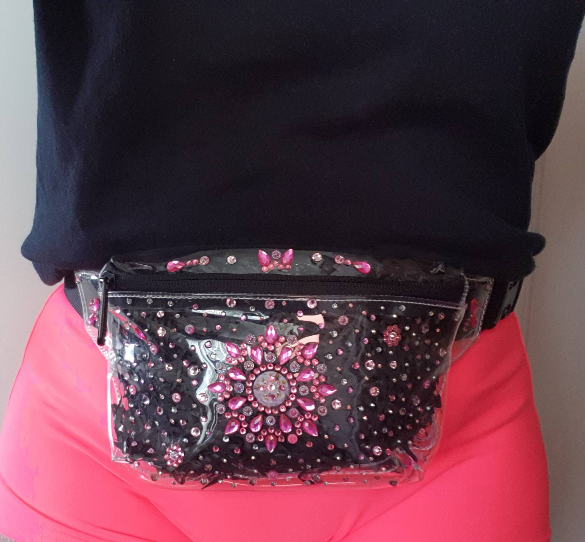 Rhinestone bum bags womens waist bags bum bags transparent Etsy