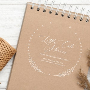 Lövkrans SVG, botanisk PNG, handritad girlang, vektordesigner, blommig cirkel PNG, omedelbar nedladdning, LittleCuteStories bild 3