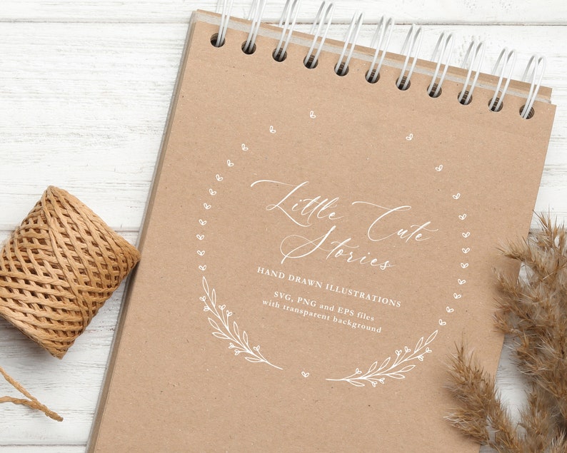 Lövkrans SVG, botanisk PNG, handritad girlang, vektordesigner, blommig cirkel PNG, omedelbar nedladdning, LittleCuteStories bild 3