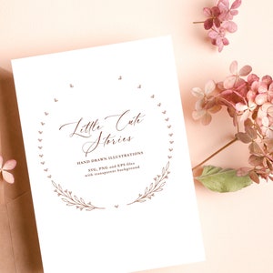 Lövkrans SVG, botanisk PNG, handritad girlang, vektordesigner, blommig cirkel PNG, omedelbar nedladdning, LittleCuteStories bild 6