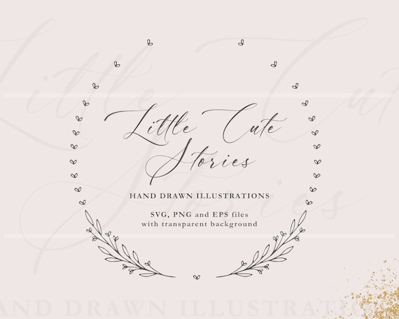 Leaves Wreath SVG, Botanical PNG, Hand Drawn Garland, Vector Designs, Floral Circle PNG, Instant Download, LittleCuteStories