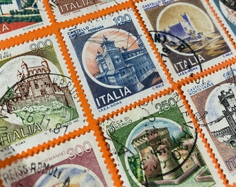 CASTELS of ITALY, 15 belles et emblématiques séries de l'histoire des timbres-poste italiens // Castelli d'Italia anni 80, également série complète