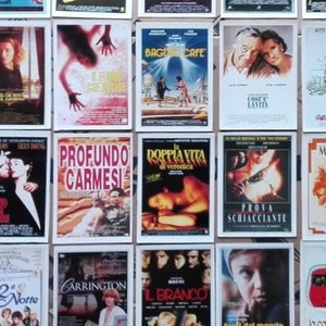 Cartões postais publicitários de filmes da Revista CIAK, com informações técnicas no verso em língua italiana, hollywood, cinema, coleção