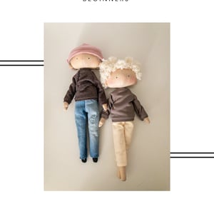 Doll Clothes PDF Pattern: Jeans, Sweatshirt, Beanie (Classic & Big Doll)
